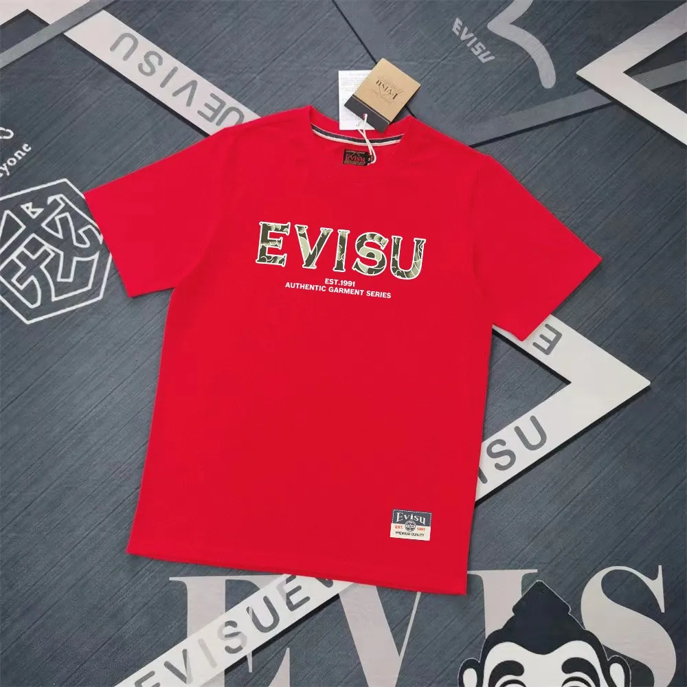 Evisu 2025New Arrival T ⚠ Quality⚠ Same Style T 。 ，Black S-XXL，White S-XXL，Gray M-XXL，Red S-XXL， Red M-XXL